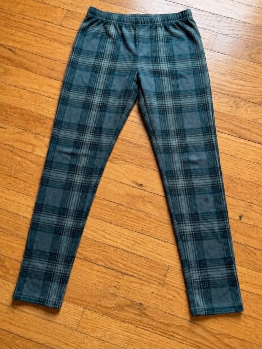Plaid Leggings Women's Size L Stretch Pull-On Pants #41